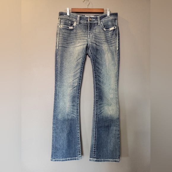Daytrip Denim - Daytrip Virgo Bootcut Rhinestone Embellished Jeans Womens Size 29L